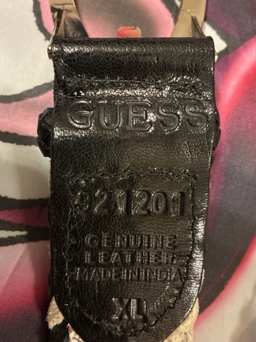 Guess Braided Leather Belt in Black and White - women’s Accessory
